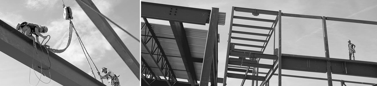 Steel Workers working on large steel beam